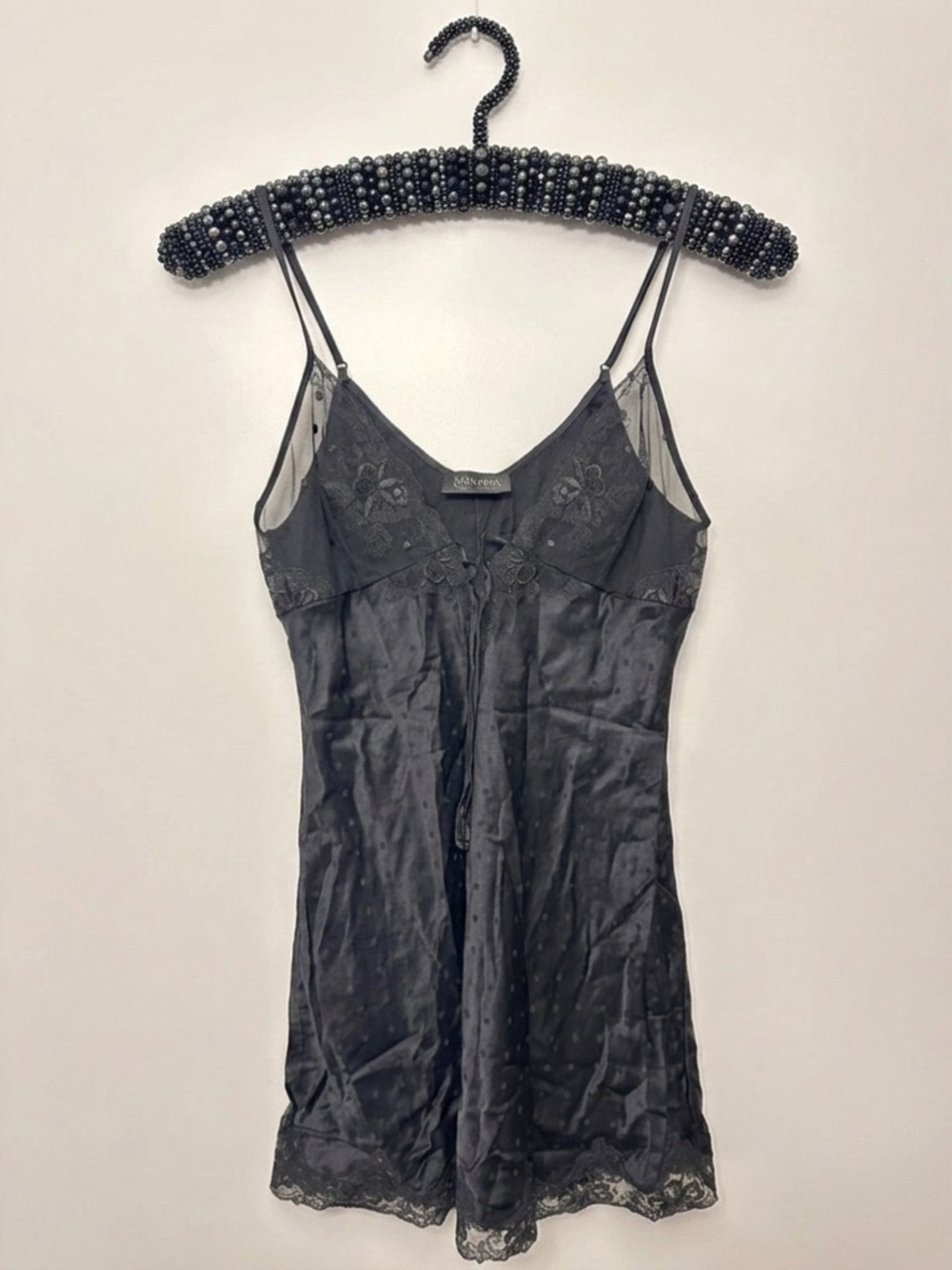 LA PERLA Silk Elegant Black Lace Slip Dress